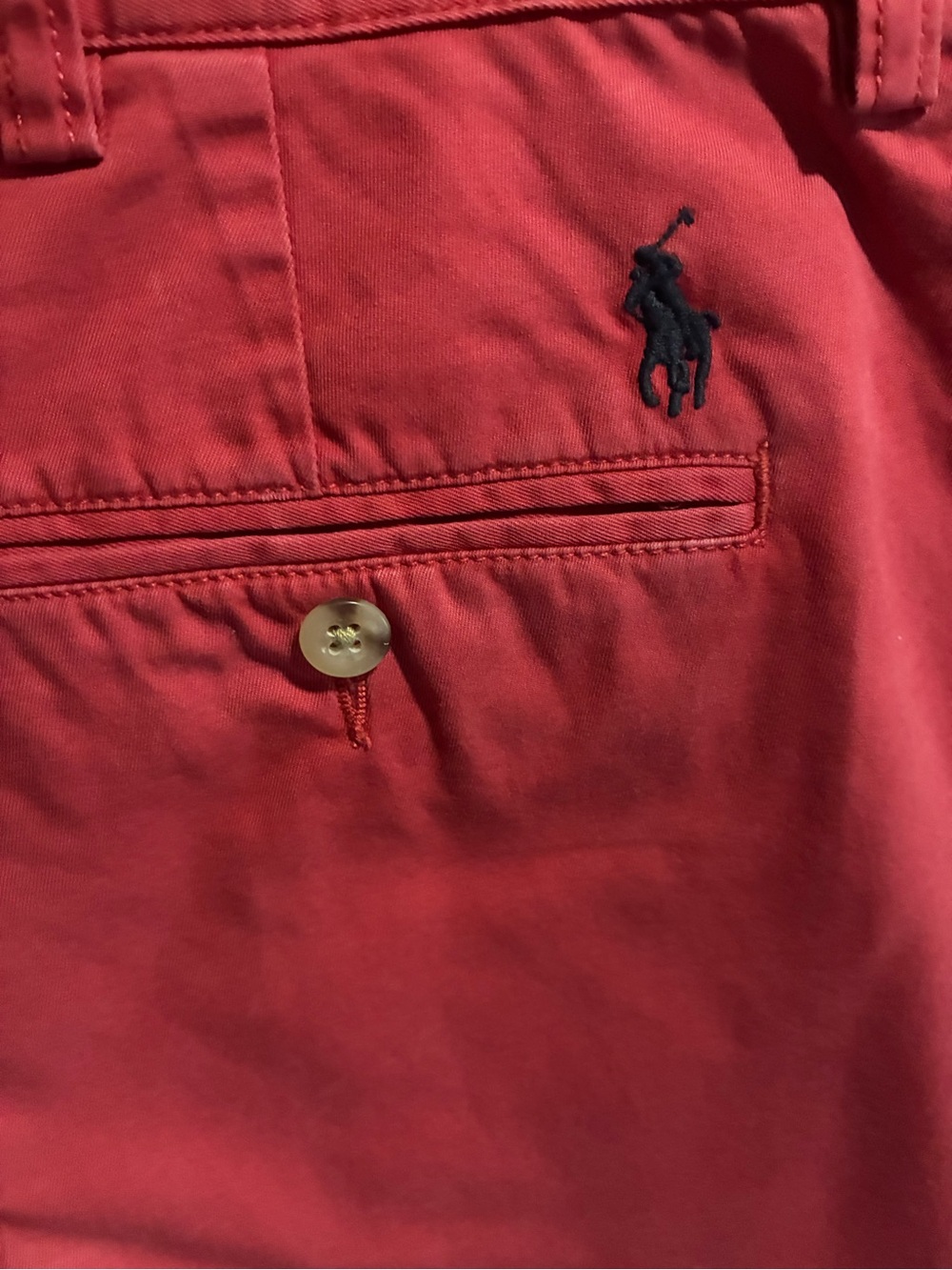 Polo by Ralph Lauren Coral-Red Flat Front Cotton Shorts